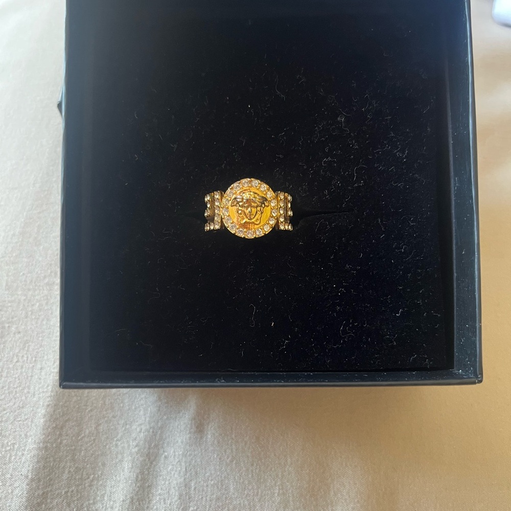 Versace Medusa Head Embellished Ring